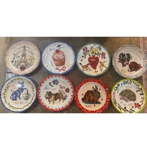 SET OF 8 Nathalie Lete Heritage Collection Dinner Plates! Anthropologie